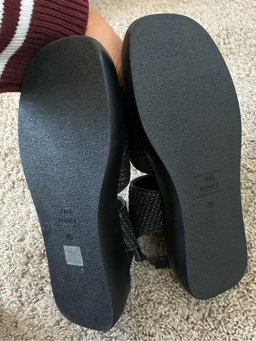 Free People Mandi Weave Platform Sandals in Black NEW - Picture 6 of 7